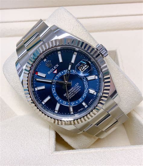 rolex sky dweller blue retail price|rolex occasion sky dweller.